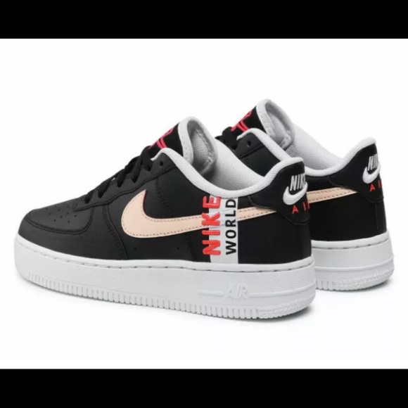 Nike Air Force 1 LV8 1 GS Worldwide Black CN8536 001 Sneakers Size 4Y Men’s Sz 4 - Picture 5 of 7